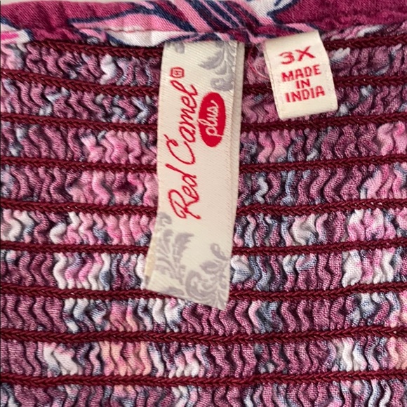 Red Camel plus 3/4 Sleeve Top (3X fits like XL) - Picture 3 of 6